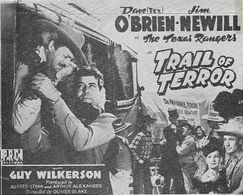 Budd Buster, I. Stanford Jolley, Patricia Knox, James Newill, Dave O'Brien, Rose Plumer, and Guy Wilkerson in Trail of T