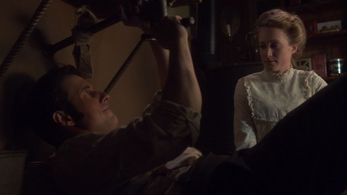 Tamara Hope and Jonny Harris in Murdoch Mysteries (2008)