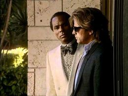 Don Johnson and Philip Michael Thomas in Miami Vice (1984)
