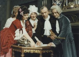 Dana Bartunková, Josef Kemr, Jaroslava Kretschmerová, Viktor Preiss, and Monika Pelcová in Give the Devil His Due (1985)