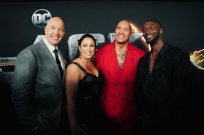 Aldis Hodge, Dwayne Johnson, Hiram Garcia, and Dany Garcia