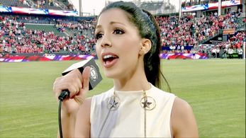 Roxy Darr sings for the International Champions Cup