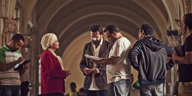 Lebleba, Karim Abdel Aziz, and Marwan Hamed in The Blue Elephant (2014)