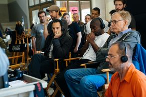 Lucas Akoskin, David Oyelowo and Jerry Jameson on the set of Captive