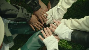 Kyra Harper, Mag Ruffman, Jay Yoo, Timilehin Olusoga, and Jordan Heron in Finding Green (2022)