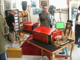 Hayley on the set of a Verizon Commercial