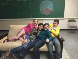 Jayden Greig, Lauren McNamara, Sean Quan, and Ty Consiglio in Aliens Ate My Homework (2018)