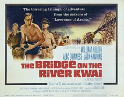 Alec Guinness, William Holden, Jack Hawkins, Geoffrey Horne, and Ann Sears in The Bridge on the River Kwai (1957)