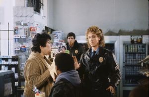 Liz Torres, Zero Hubbard, Ed Marinaro, and Betty Thomas in Hill Street Blues (1981)