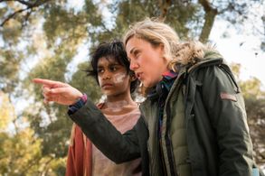 On-set, CARGO: (L-R) Simone Landers, Yolanda Ramke