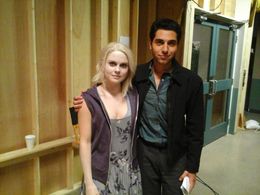 Artin John & Rose McIver on set for CW's Izombie.