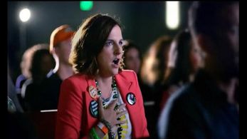 Production shot of Kristin on a Joel McHale spot.