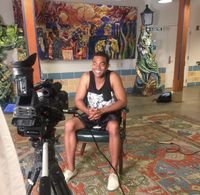 Joshua Triplett on set in New Orleans