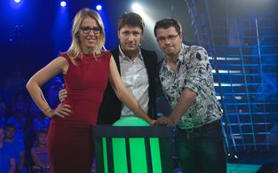 Viktor Loginov, Garik Kharlamov, and Kseniya Sobchak in SuperIntuitsiya (2007)