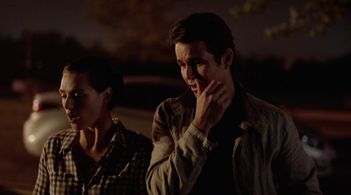 Christopher Jacot and Katie McGrath in Slasher (2016)