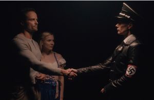 Mark Lund (r) as Herr God in the book trailer for Heil Hitler, Herr God.