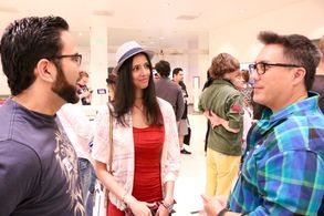 Edreace Purmul, Ghadir, and Michael Foster at an event for Hush (2016)