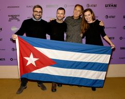 Gabriele Kranzelbinder, Hubert Sauper, and Martin Marquet at an event for Epicentro (2020)