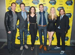 Marisa Coughlan, Matt Bomer, Jack Plotnick, Kali Rocha, Michael Stoyanov, and Patrick Wilson at an event for Space Stati