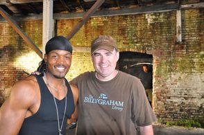 T.C. on the set of Courageous