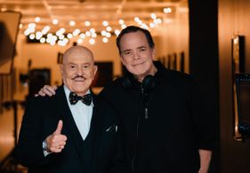 (L-R) Shawnee Brittan and director Rick Walker on the set “Guardians”