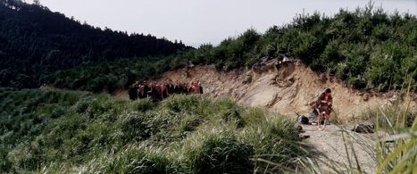 Shintarô Katsu, Kôichi Mizuhara, and Mizuho Suzuki in Zatoichi the Outlaw (1967)