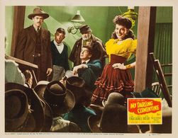 Henry Fonda, Linda Darnell, Victor Mature, Don Barclay, and Francis Ford in My Darling Clementine (1946)