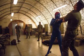 Lucas Till, Jaa Smith-Johnson, Jennifer Lawrence, Josh Helman, and Gregg Lowe in X-Men: Days of Future Past (2014)