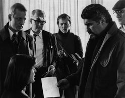 Mario Adorf, Rolf Becker, Harald Kuhlmann, and Angela Winkler in The Lost Honor of Katharina Blum (1975)