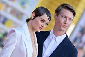 Joey King and Steven Piet at an event for Bullet Train (2022)