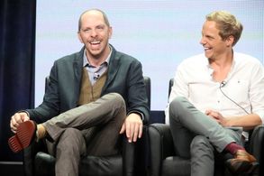 Stephen Falk and Chris Geere at an event for You're the Worst (2014)