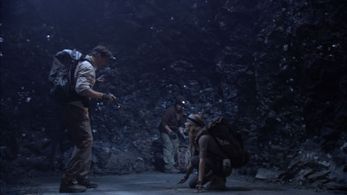 Brendan Fraser, Josh Hutcherson, and Aníta Briem in Journey to the Center of the Earth (2008)