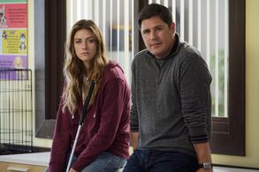 Rich Sommer and Perry Mattfeld in In the Dark (2019)