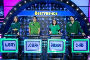 Shermaine Santiago, Aubrey Miles, Joseph Ison, and Chris Padilla in Family Feud Philippines (2022)