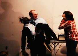 Happy Goldsplatt, Jim Monaco, and Nick Pawlow in Mad Ron's Prevues from Hell (1987)