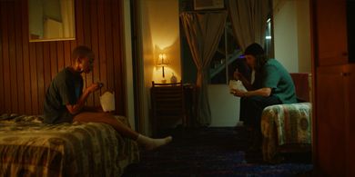 Still from AT THE MOTEL. - Directed by Sam Corlett