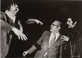Forrest J. Ackerman, John Bloom, and Zandor Vorkov in Dracula vs. Frankenstein (1971)