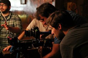 Director Duncan Riddell and Cinematographer Chris McAlister on set.