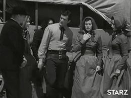 Nancy Hadley, John Hiestand, and Hugh O'Brian in The Life and Legend of Wyatt Earp (1955)