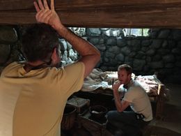 TJ Berden and Andrew Hyatt on the set of Full of Grace