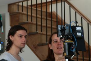 Vladimir Bilenjki on the set of Dad