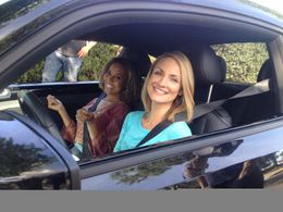 Actresses Shawn Richardz and Carly Thomas Smith on the set of 