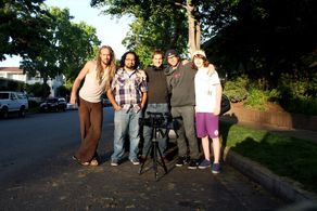 (L-R) Azmyth Kaminski, Emilio Rossal, Doug Maguire, John Scalco and Tristol Hayward-Scalco on location for 