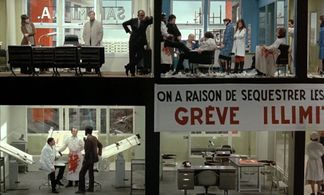 Jane Fonda, Louis Bugette, Vittorio Caprioli, Didier Gaudron, Yves Montand, and Pierre Oudrey in Tout Va Bien (1972)