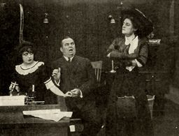 Alice Davenport, Fred Mace, and Mabel Normand in Mabel's Stratagem (1912)