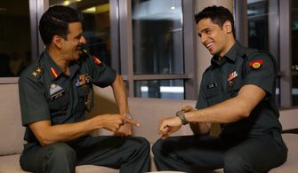 Manoj Bajpayee and Sidharth Malhotra in Aiyaary (2018)