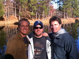 Chuck and Patrick with Producer Gary Wheeler on the set of 'Jimmy'