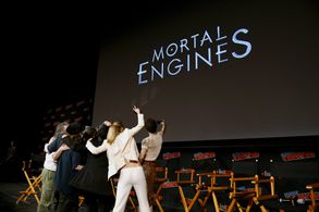 Peter Jackson, Philippa Boyens, Christian Rivers, Robert Sheehan, Hera Hilmar, and Leila George at an event for Mortal E