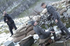 Kristian Hodko and Michael Kristof on the set of The Woods Are Still Green