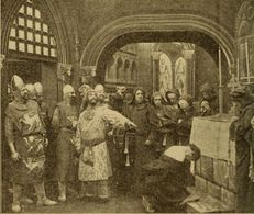 Charles Kent, Hal Reid, and William Shea in Becket (1910)